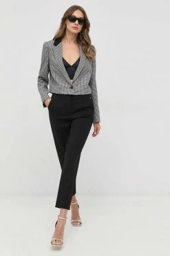 Γυναικεία Υφασμάτινα Παντελόνι BOSS μαύρο,