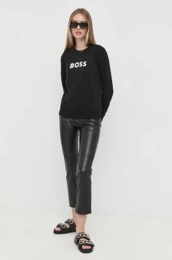 Γυναικεία Χωρίς φερμουάρ Βαμβακερή μπλούζα BOSS χρώμα: μαύρο, -Boss Κατάστημα πωλήσεων unnamed file 1227