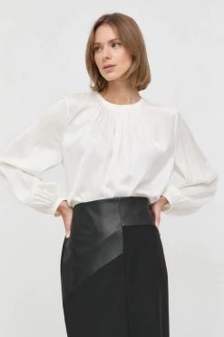 Γυναικεία Μπλούζες Μεταξωτή μπλούζα BOSS χρώμα: άσπρο -Boss Κατάστημα πωλήσεων unnamed file 125