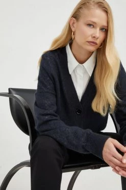 Γυναικεία Με φερμουάρ Ζακέτα από μίγμα μαλλιού BOSS ναυτικό μπλε