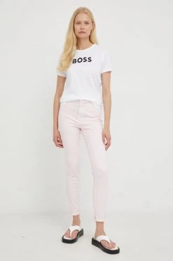 Γυναικεία Κοντομάνικο Βαμβακερό μπλουζάκι BOSS άσπρο -Boss Κατάστημα πωλήσεων unnamed file 1281