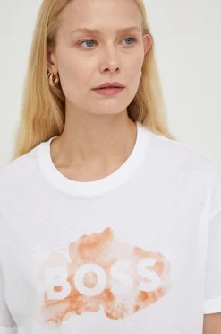 Γυναικεία Κοντομάνικο Βαμβακερό μπλουζάκι BOSS άσπρο -Boss Κατάστημα πωλήσεων unnamed file 1288