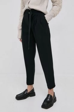 Γυναικεία Υφασμάτινα Παντελόνι Boss χρώμα: μαύρο