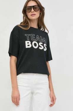 Γυναικεία Κοντομάνικο Βαμβακερό μπλουζάκι BOSS μαύρο -Boss Κατάστημα πωλήσεων unnamed file 1486