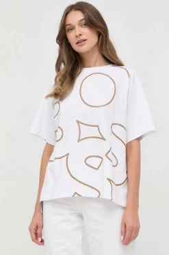 Γυναικεία Κοντομάνικο Βαμβακερό μπλουζάκι BOSS άσπρο -Boss Κατάστημα πωλήσεων unnamed file 1495