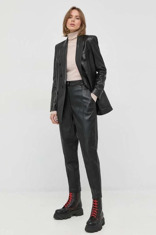 Γυναικεία Υφασμάτινα Δερμάτινο παντελόνι BOSS μαύρο, 4 Γυναικεία Υφασμάτινα Δερμάτινο παντελόνι BOSS μαύρο, - Image 2