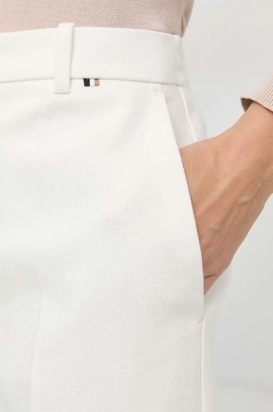 Γυναικεία Υφασμάτινα Βαμβακερό παντελόνι BOSS άσπρο, 6 Γυναικεία Υφασμάτινα Βαμβακερό παντελόνι BOSS άσπρο, - Image 4