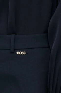 Γυναικεία Υφασμάτινα Μάλλινα παντελόνια BOSS ναυτικό μπλε, -Boss Κατάστημα πωλήσεων unnamed file 1610