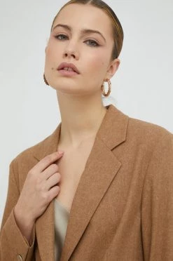 Γυναικεία Σακάκια Μπλέιζερ με μίγμα μαλλιού BOSS μπεζ,