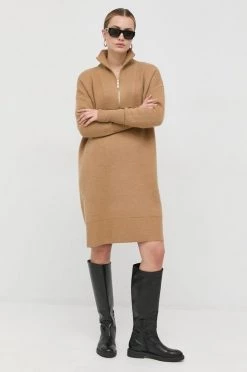 Γυναικεία Φορέματα Μάλλινο φόρεμα BOSS μπεζ, -Boss Κατάστημα πωλήσεων unnamed file 1717