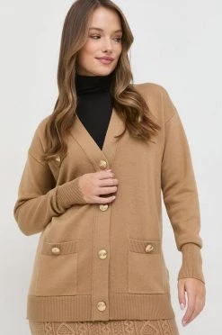 Γυναικεία Με φερμουάρ Μάλλινη ζακέτα BOSS μπεζ