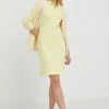 Γυναικεία Φορέματα Βαμβακερό φόρεμα BOSS κίτρινο, -Boss Κατάστημα πωλήσεων unnamed file 1860