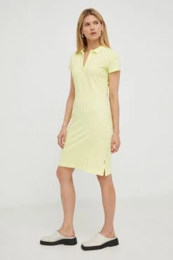Γυναικεία Φορέματα Βαμβακερό φόρεμα BOSS κίτρινο, -Boss Κατάστημα πωλήσεων unnamed file 1861