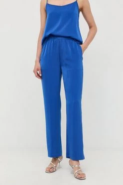 Γυναικεία Υφασμάτινα Παντελόνι BOSS χάλυβα μπλε