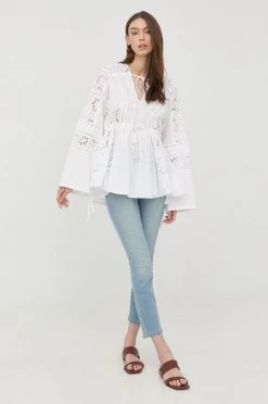 Γυναικεία Μπλούζες Βαμβακερή μπλούζα BOSS χρώμα: άσπρο -Boss Κατάστημα πωλήσεων unnamed file 2024