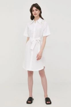 Γυναικεία Φορέματα Βαμβακερό φόρεμα BOSS άσπρο, -Boss Κατάστημα πωλήσεων unnamed file 2050