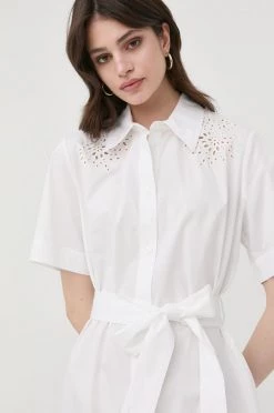 Γυναικεία Φορέματα Βαμβακερό φόρεμα BOSS άσπρο, -Boss Κατάστημα πωλήσεων unnamed file 2052