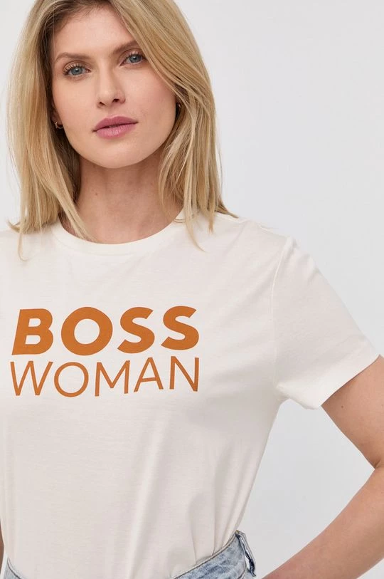 Γυναικεία Κοντομάνικο Βαμβακερό μπλουζάκι Boss άσπρο 6 Γυναικεία Κοντομάνικο Βαμβακερό μπλουζάκι Boss άσπρο - Image 4