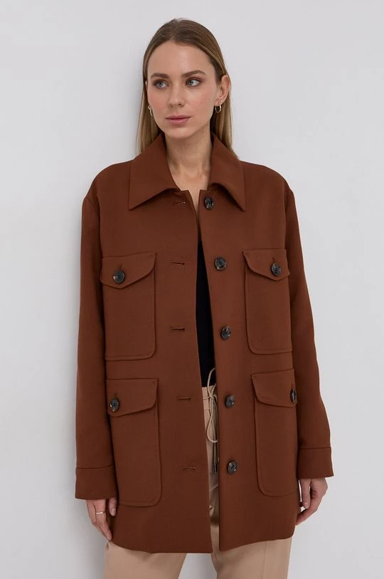 Γυναικεία Παλτά Παλτό Boss καφέ 4 Γυναικεία Παλτά Παλτό Boss καφέ - Image 2