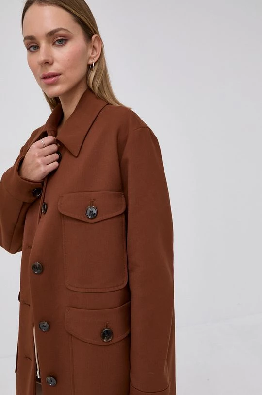 Γυναικεία Παλτά Παλτό Boss καφέ 6 Γυναικεία Παλτά Παλτό Boss καφέ - Image 4