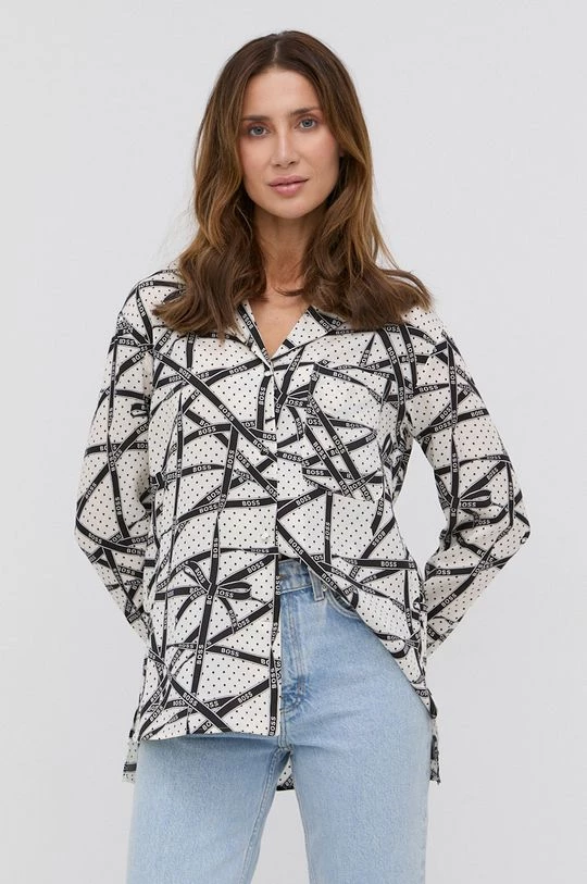 Γυναικεία Πουκάμισα Πουκάμισο Boss χρώμα: κρεμ 3 Γυναικεία Πουκάμισα Πουκάμισο Boss χρώμα: κρεμ