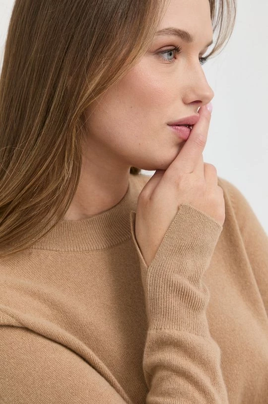Γυναικεία Χωρίς φερμουάρ Πουλόβερ κασμίρ BOSS χρώμα: μπεζ, 6 Γυναικεία Χωρίς φερμουάρ Πουλόβερ κασμίρ BOSS χρώμα: μπεζ, - Image 4