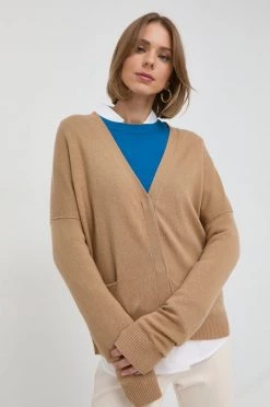 Γυναικεία Με φερμουάρ Μάλλινη ζακέτα BOSS μπεζ