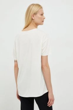 Γυναικεία Κοντομάνικο T-shirt από μείγμα μεταξιού BOSS μπεζ -Boss Κατάστημα πωλήσεων unnamed file 2446