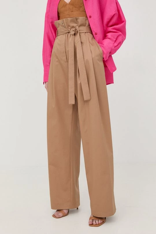 Γυναικεία Υφασμάτινα Παντελόνι BOSS χρώμα: μπεζ, 3 Γυναικεία Υφασμάτινα Παντελόνι BOSS χρώμα: μπεζ,