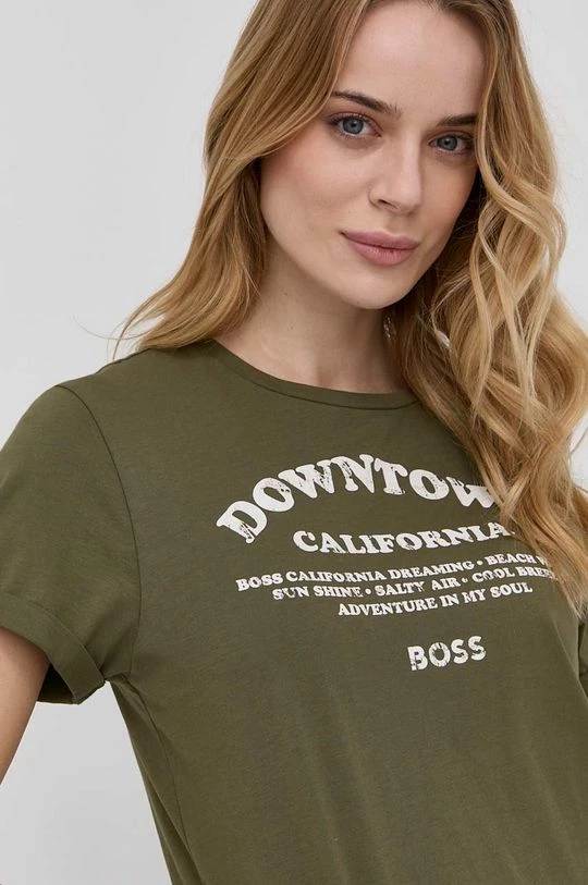Γυναικεία Κοντομάνικο Βαμβακερό μπλουζάκι Boss πράσινο 6 Γυναικεία Κοντομάνικο Βαμβακερό μπλουζάκι Boss πράσινο - Image 4