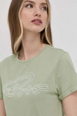 Γυναικεία Κοντομάνικο Βαμβακερό μπλουζάκι Boss πράσινο -Boss Κατάστημα πωλήσεων unnamed file 2616