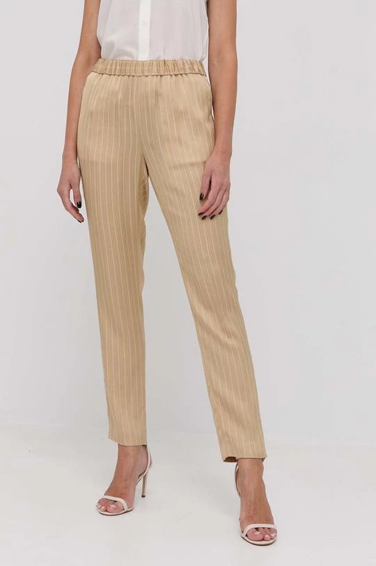 Γυναικεία Υφασμάτινα Παντελόνι Boss χρώμα: μπεζ, 3 Γυναικεία Υφασμάτινα Παντελόνι Boss χρώμα: μπεζ,