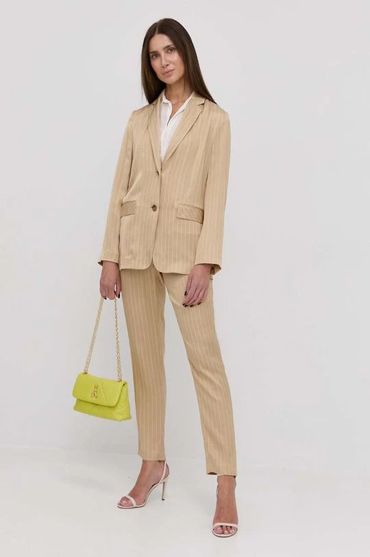 Γυναικεία Υφασμάτινα Παντελόνι Boss χρώμα: μπεζ, 4 Γυναικεία Υφασμάτινα Παντελόνι Boss χρώμα: μπεζ, - Image 2