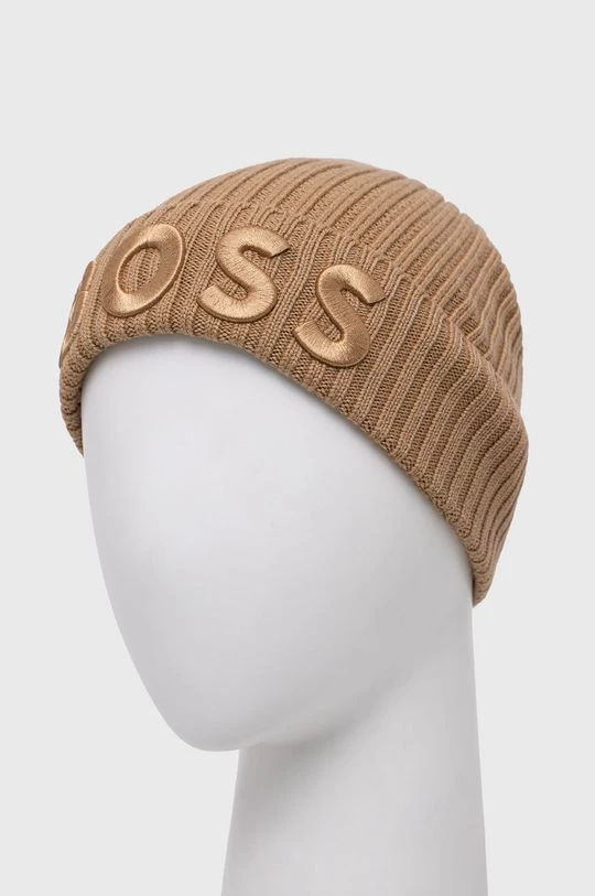 Γυναικεία Σκουφιά Μάλλινο σκουφί BOSS μπεζ, 4 Γυναικεία Σκουφιά Μάλλινο σκουφί BOSS μπεζ, - Image 2