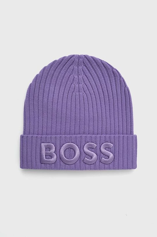 Γυναικεία Σκουφιά Μάλλινο σκουφί BOSS μοβ, 3 Γυναικεία Σκουφιά Μάλλινο σκουφί BOSS μοβ,