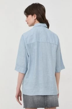 Γυναικεία Πουκάμισα Πουκάμισο από λινό BOSS χρώμα: πορτοκαλί, -Boss Κατάστημα πωλήσεων unnamed file 2765