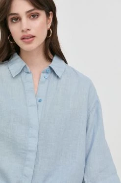 Γυναικεία Πουκάμισα Πουκάμισο από λινό BOSS χρώμα: πορτοκαλί, -Boss Κατάστημα πωλήσεων unnamed file 2766