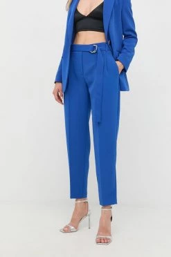 Γυναικεία Υφασμάτινα Παντελόνι BOSS χάλυβα μπλε