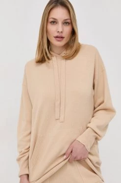 Γυναικεία Χωρίς φερμουάρ Μάλλινο πουλόβερ Boss χρώμα: μπεζ