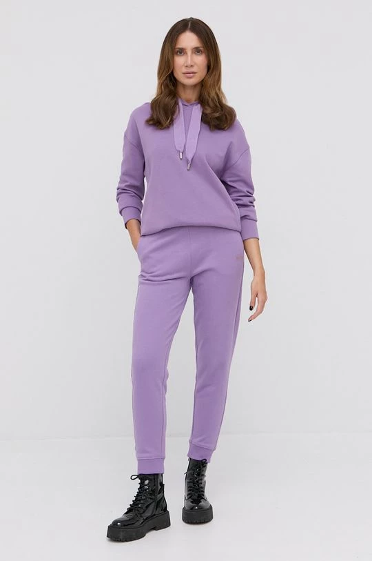 Γυναικεία Παντελόνια φόρμας Βαμβακερό παντελόνι Boss χρώμα: μοβ 4 Γυναικεία Παντελόνια φόρμας Βαμβακερό παντελόνι Boss χρώμα: μοβ - Image 2