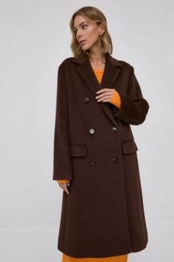 Γυναικεία Παλτά Μάλλινο παλτό Boss καφέ -Boss Κατάστημα πωλήσεων unnamed file 3077