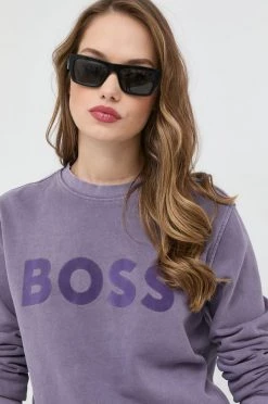 Γυναικεία Χωρίς φερμουάρ Βαμβακερή μπλούζα BOSS χρώμα: μοβ, -Boss Κατάστημα πωλήσεων unnamed file 31