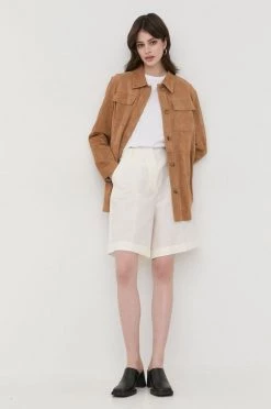 Γυναικεία Σορτς από λινό BOSS μπεζ, -Boss Κατάστημα πωλήσεων unnamed file 3158