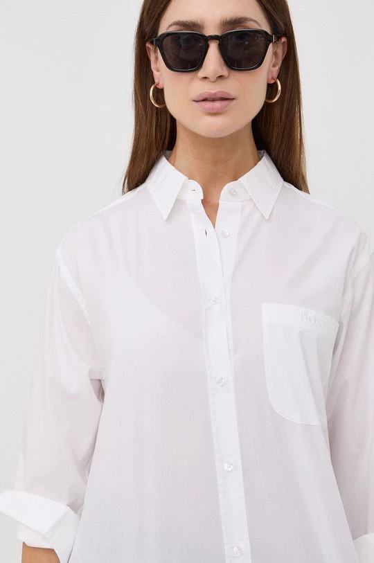 Γυναικεία Πουκάμισα Βαμβακερό πουκάμισο Boss χρώμα: άσπρο, 3 Γυναικεία Πουκάμισα Βαμβακερό πουκάμισο Boss χρώμα: άσπρο,