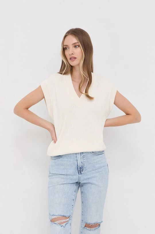 Γυναικεία Χωρίς φερμουάρ Γιλέκο από μετάξι BOSS χρώμα: μπεζ, 3 Γυναικεία Χωρίς φερμουάρ Γιλέκο από μετάξι BOSS χρώμα: μπεζ,