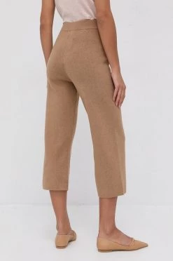 Γυναικεία Παντελόνια φόρμας Παντελόνι από μείγμα μαλλιού Boss χρώμα: καφέ -Boss Κατάστημα πωλήσεων unnamed file 3276