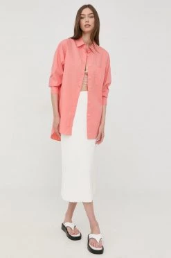 Γυναικεία Πουκάμισα Βαμβακερό πουκάμισο Boss χρώμα: ροζ, -Boss Κατάστημα πωλήσεων unnamed file 3313