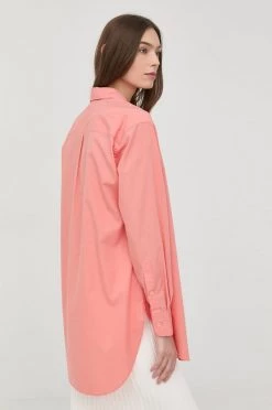 Γυναικεία Πουκάμισα Βαμβακερό πουκάμισο Boss χρώμα: ροζ, -Boss Κατάστημα πωλήσεων unnamed file 3314