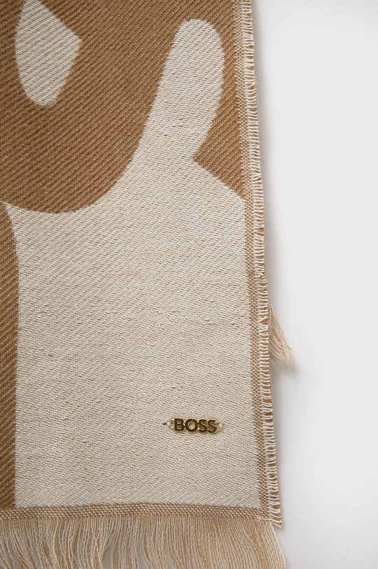 Γυναικεία Κασκόλ Μαντήλι από μείγμα μαλλιού BOSS μπεζ 4 Γυναικεία Κασκόλ Μαντήλι από μείγμα μαλλιού BOSS μπεζ - Image 2