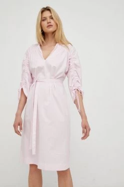 Γυναικεία Φορέματα Βαμβακερό φόρεμα BOSS ροζ, -Boss Κατάστημα πωλήσεων unnamed file 382